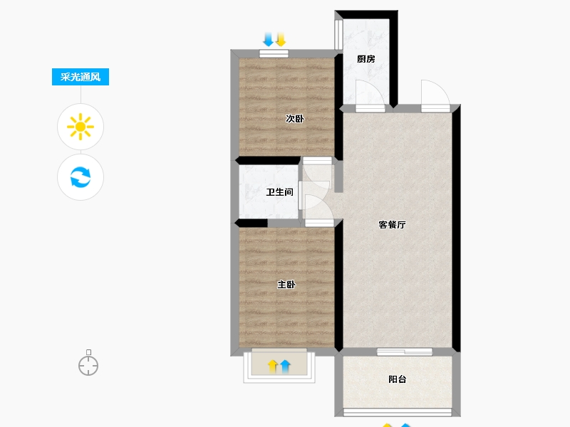 江西省-南昌市-上峰景城-62.60-户型库-采光通风