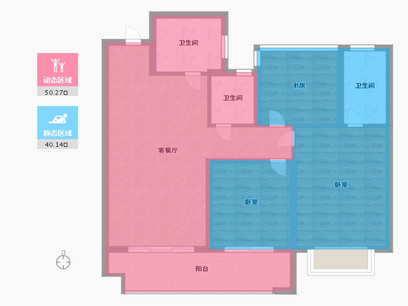 浙江省-温州市-中梁都会中心-80.99-户型库-动静分区