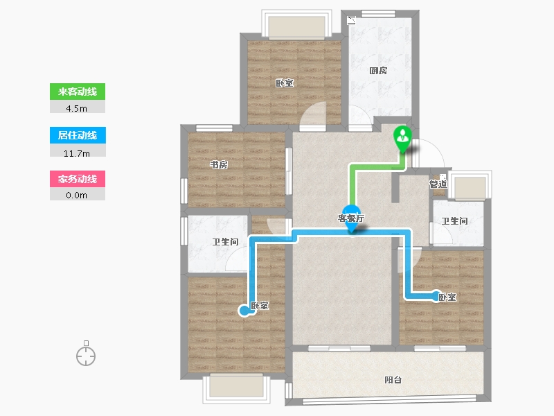 江苏省-无锡市-融创大塘御园-103.00-户型库-动静线