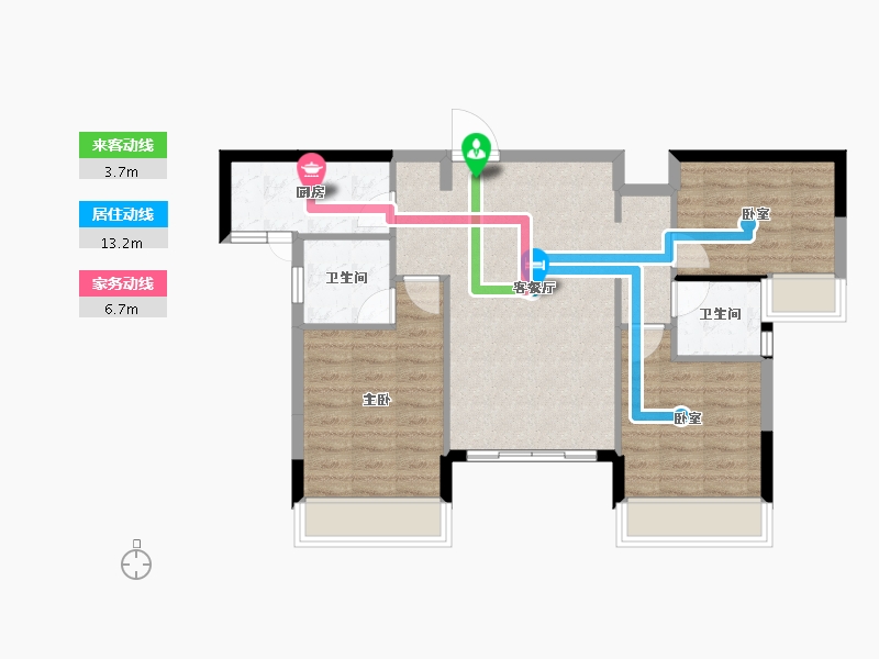 福建省-泉州市-聚龙小镇东篱Ⅰ期-75.48-户型库-动静线