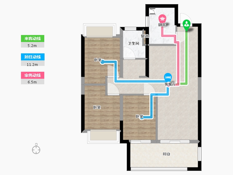 宁夏回族自治区-银川市-银川融创城-80.00-户型库-动静线