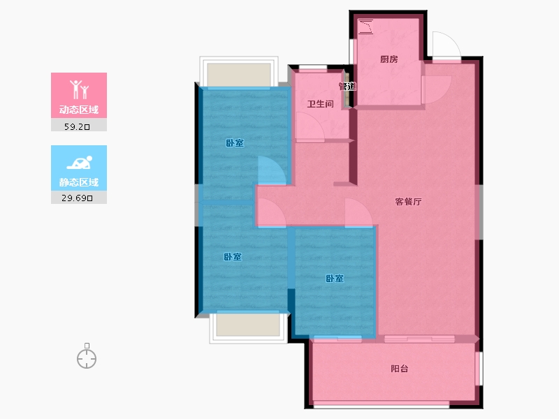 宁夏回族自治区-银川市-银川融创城-80.00-户型库-动静分区