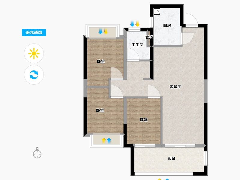 宁夏回族自治区-银川市-银川融创城-80.00-户型库-采光通风