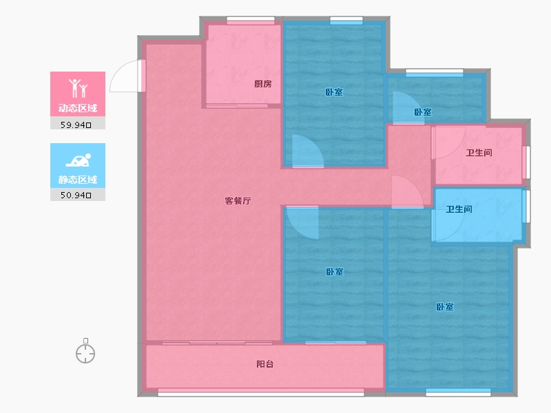 浙江省-温州市-高力铂金湾-102.00-户型库-动静分区