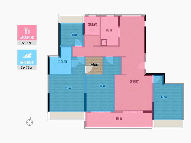 浙江省-杭州市-春和云境-112.78-户型库-动静分区