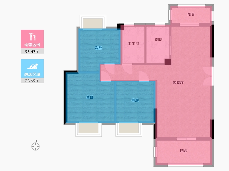 江西省-南昌市-华达金沙逸城-75.50-户型库-动静分区