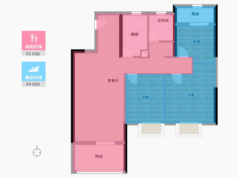 江西省-南昌市-朝阳盈家荟-77.00-户型库-动静分区