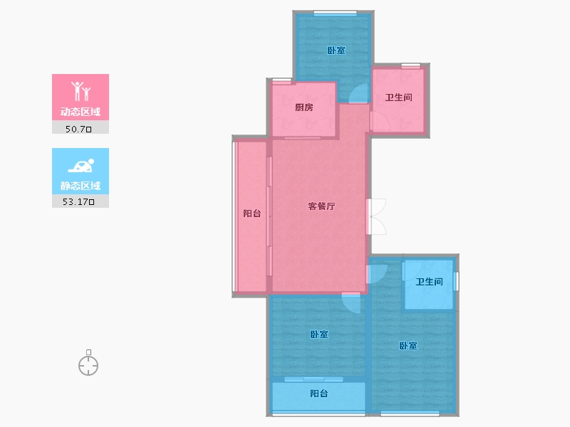 浙江省-杭州市-融创滨江杭源御潮府-93.63-户型库-动静分区