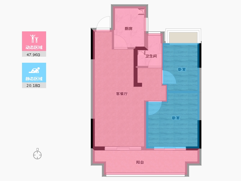 浙江省-丽水市-祥生白桥溪谷-60.00-户型库-动静分区