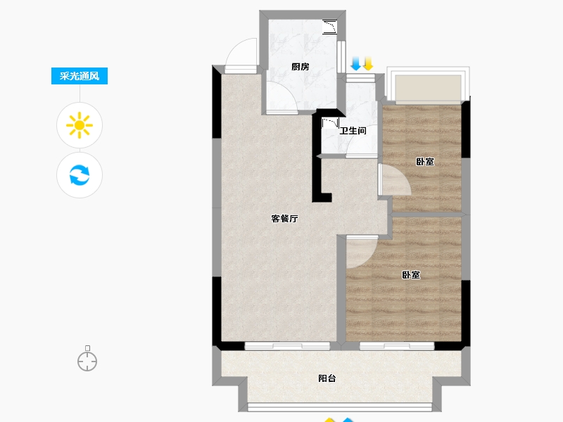 浙江省-丽水市-祥生白桥溪谷-60.00-户型库-采光通风