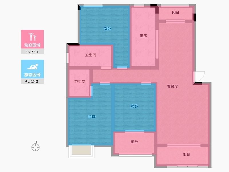 江西省-南昌市-磨盘山8号-104.53-户型库-动静分区