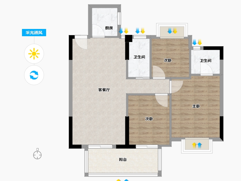 福建省-南平市-富金湖壹号-82.00-户型库-采光通风