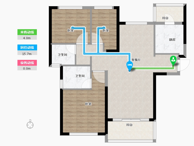 安徽省-芜湖市-芜湖恒大御府-99.00-户型库-动静线