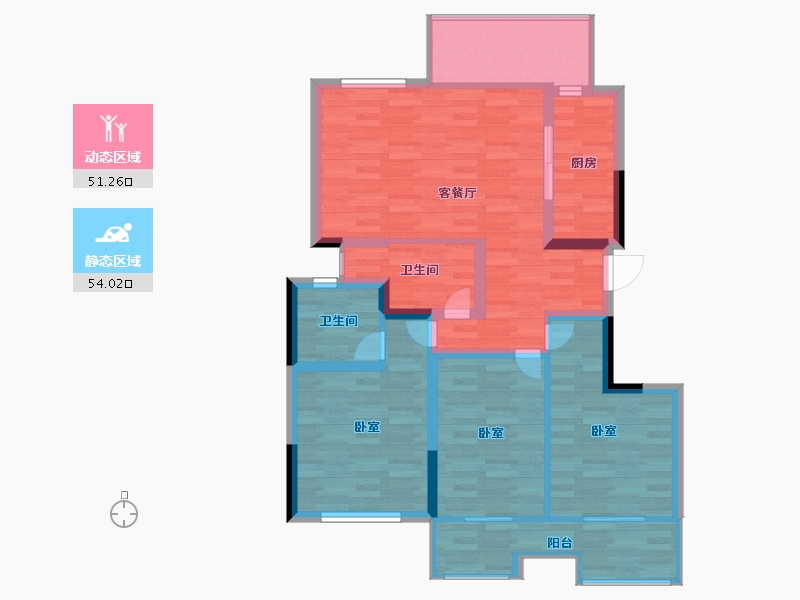 浙江省-杭州市-招商近湖花苑-94.00-户型库-动静分区