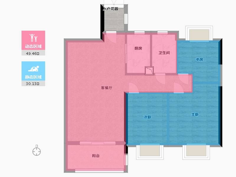 江西省-南昌市-华达金沙逸城-74.00-户型库-动静分区