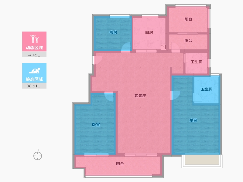 安徽省-六安市-合肥孔雀城-91.99-户型库-动静分区