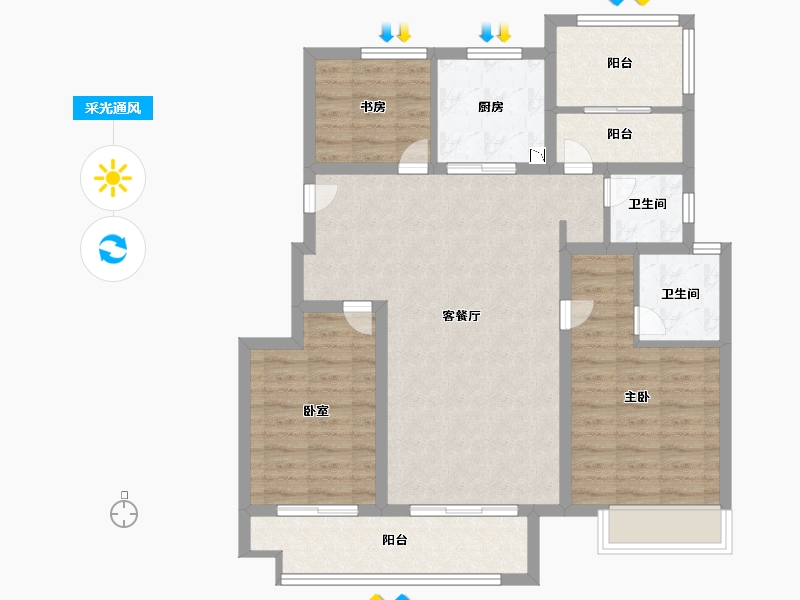 安徽省-六安市-合肥孔雀城-91.99-户型库-采光通风