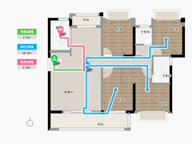 福建省-泉州市-德化阳光城隆恩丽景湾-110.00-户型库-动静线