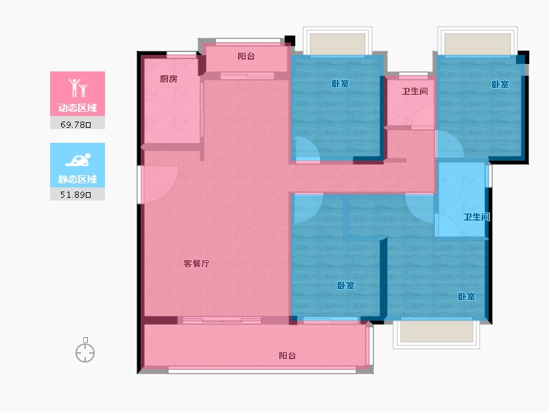 福建省-泉州市-德化阳光城隆恩丽景湾-110.00-户型库-动静分区