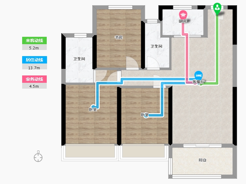 浙江省-温州市-新鸿金誉府-84.95-户型库-动静线