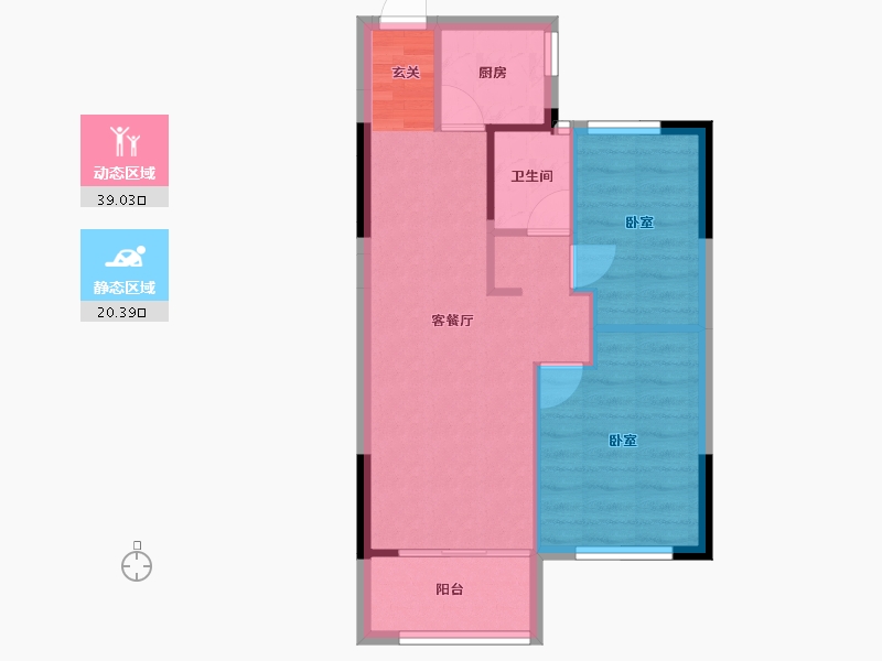 浙江省-嘉兴市-金色江湾-53.37-户型库-动静分区