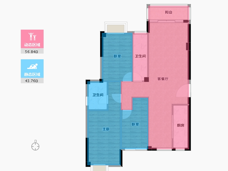 福建省-泉州市-安溪金沙水岸-91.84-户型库-动静分区