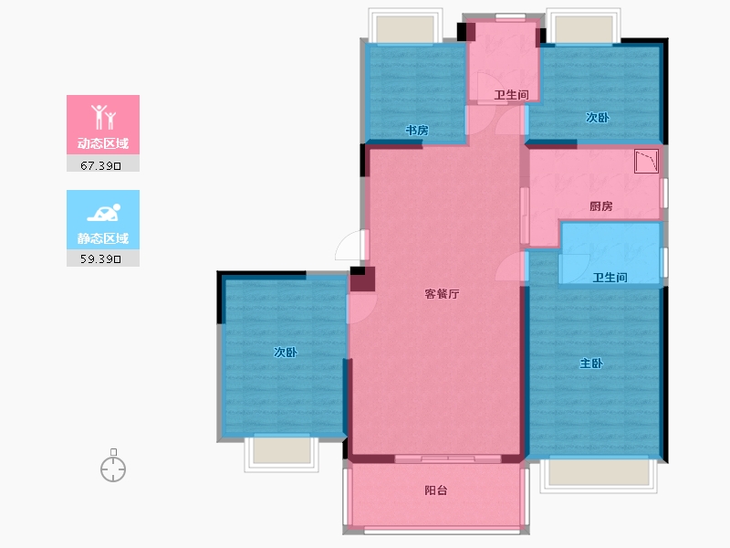 江西省-九江市-碧桂园天澜-114.40-户型库-动静分区