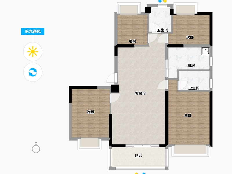 江西省-九江市-碧桂园天澜-114.40-户型库-采光通风