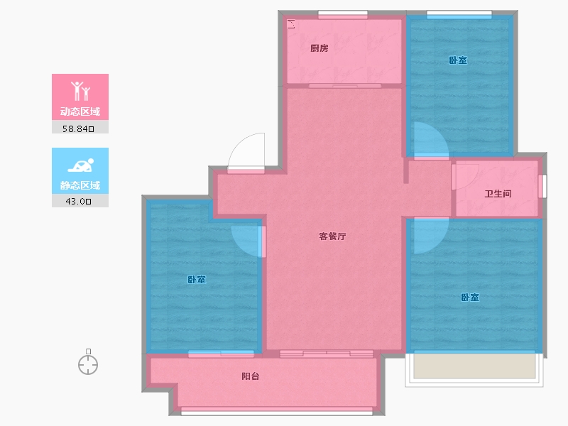 安徽省-芜湖市-伟星中央公馆-91.93-户型库-动静分区