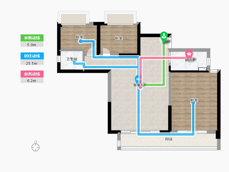 福建省-泉州市-石狮国宾壹号院-75.91-户型库-动静线