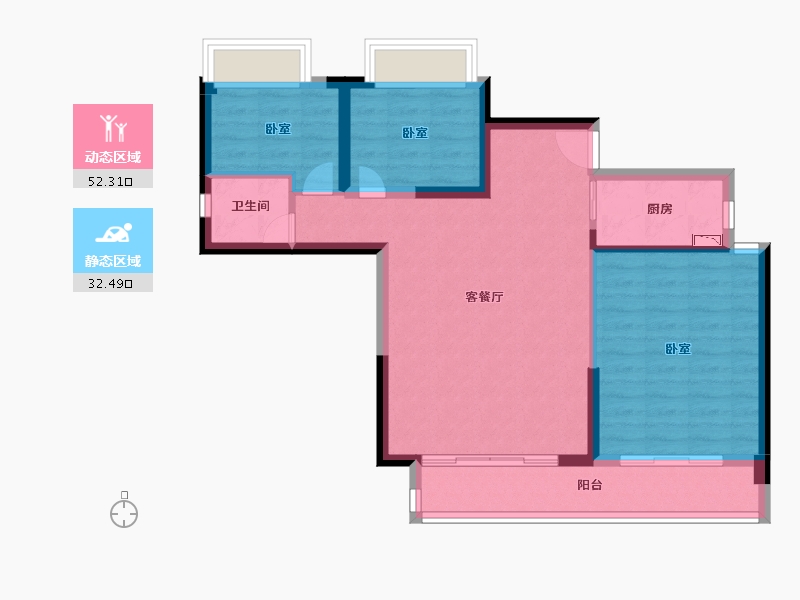 福建省-泉州市-石狮国宾壹号院-75.91-户型库-动静分区