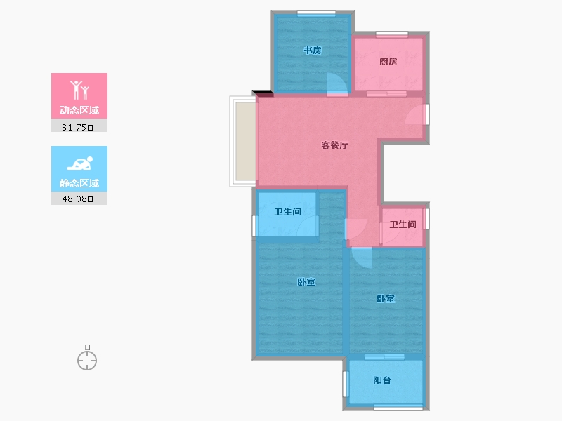 浙江省-湖州市-东宸-70.17-户型库-动静分区