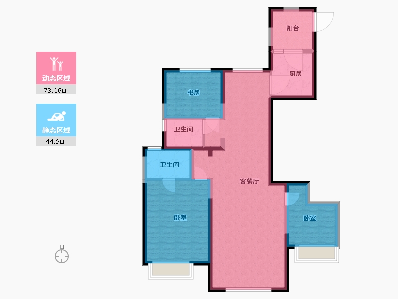 宁夏回族自治区-银川市-银川融创城-106.00-户型库-动静分区