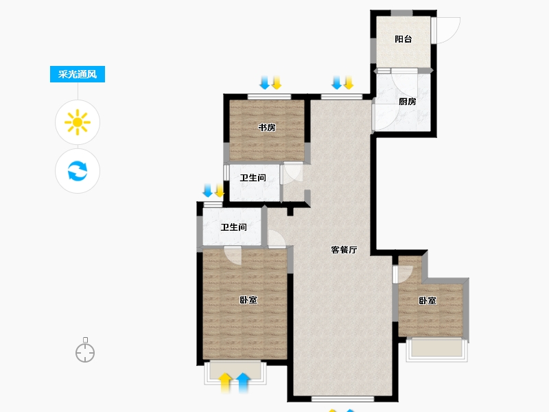 宁夏回族自治区-银川市-银川融创城-106.00-户型库-采光通风