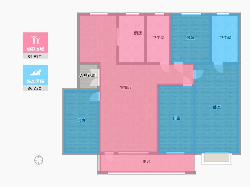 吉林省-四平市-四平华生·龙廷-160.85-户型库-动静分区