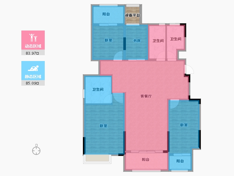 安徽省-合肥市-合肥奥园城市天地-156.00-户型库-动静分区