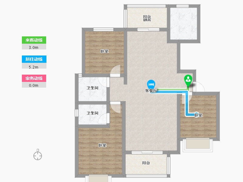 陕西省-渭南市-合昇·昌宁府-95.65-户型库-动静线