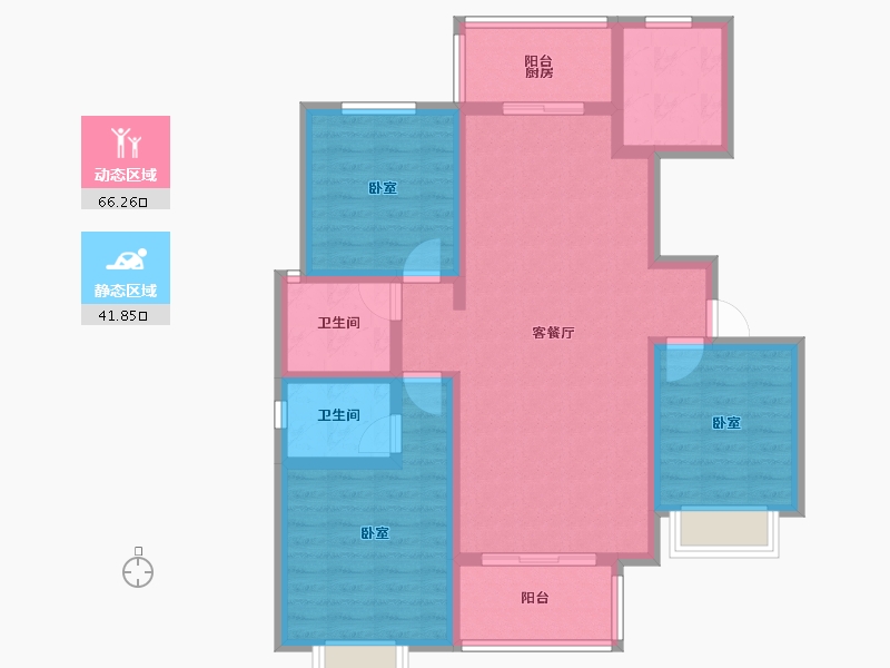 陕西省-渭南市-合昇·昌宁府-95.65-户型库-动静分区