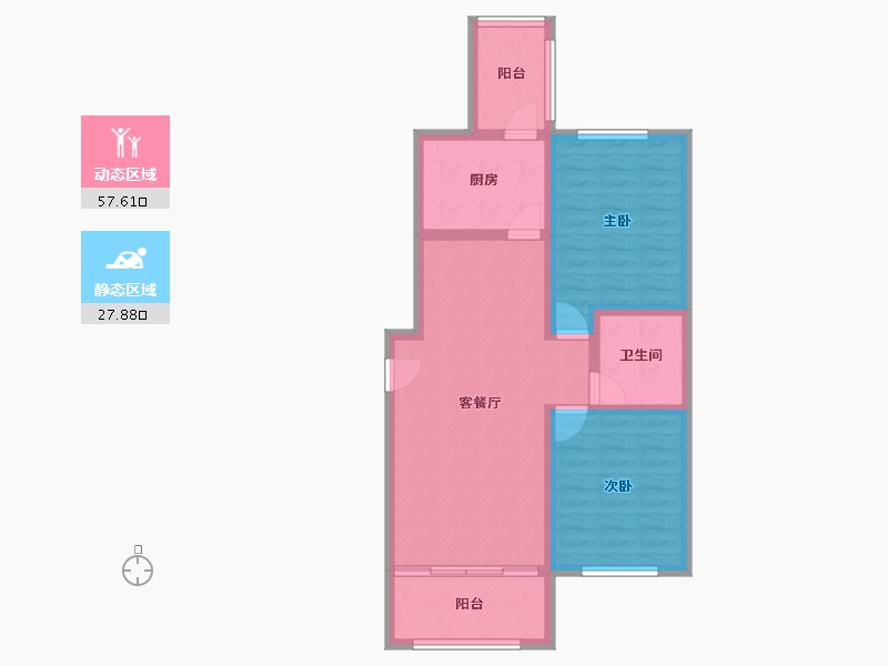 甘肃省-兰州市-亚太清湖湾-76.08-户型库-动静分区