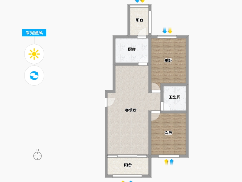 甘肃省-兰州市-亚太清湖湾-76.08-户型库-采光通风