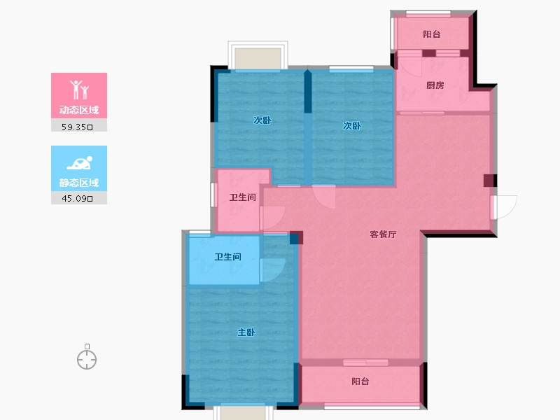 江西省-九江市-鑫邦时代广场-93.60-户型库-动静分区