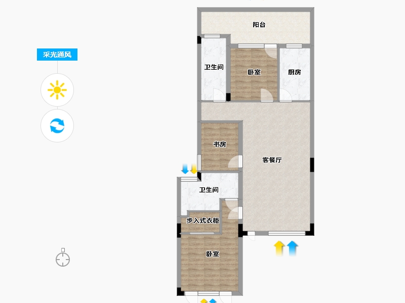 浙江省-湖州市-绿城晓荷江南-104.00-户型库-采光通风