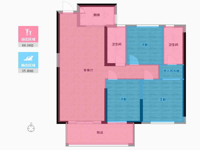 福建省-福州市-福清璀璨滨江-92.00-户型库-动静分区