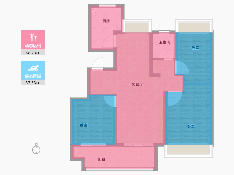 安徽省-芜湖市-伟星中央公馆-86.00-户型库-动静分区