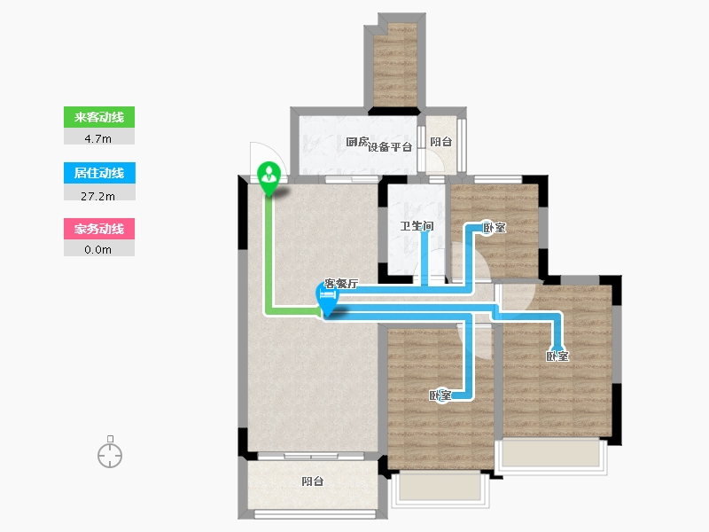 浙江省-湖州市-恒大林溪竹语-85.95-户型库-动静线