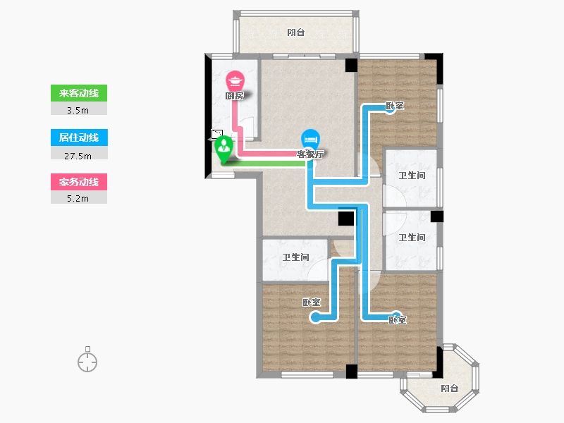 福建省-莆田市-皇冠花园-107.00-户型库-动静线