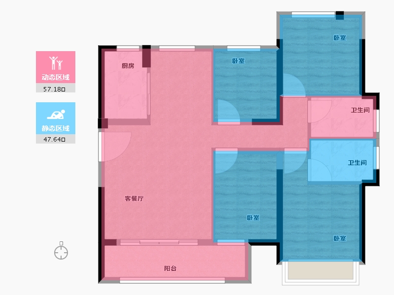 福建省-泉州市-德化阳光城隆恩丽景湾-94.00-户型库-动静分区