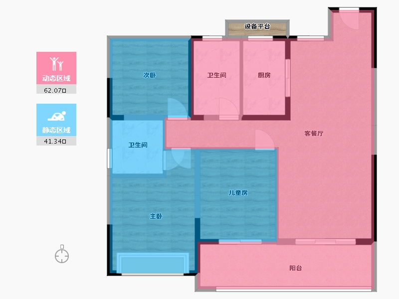 安徽省-合肥市-万兴湖山间-95.00-户型库-动静分区