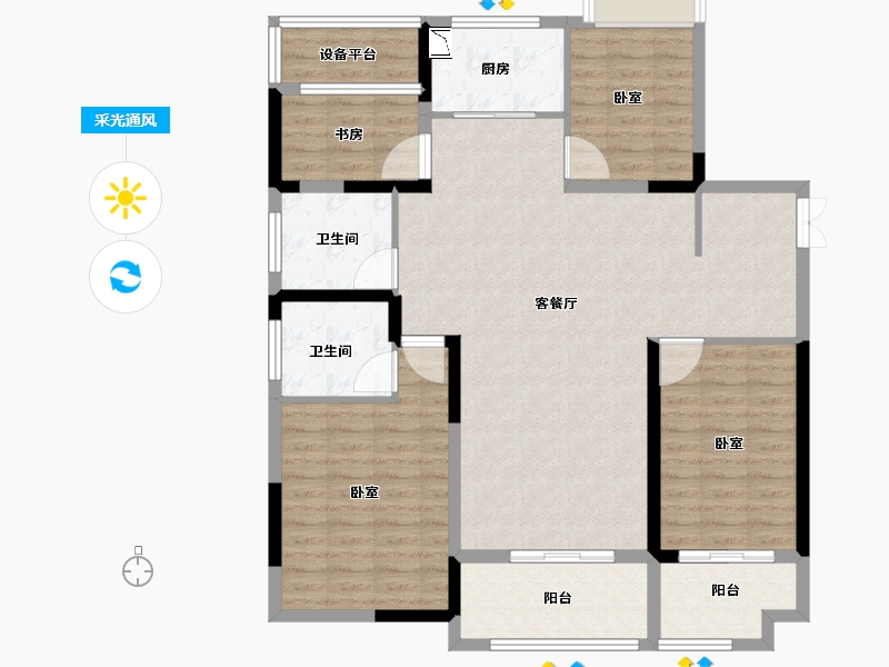 安徽省-合肥市-合肥奥园城市天地-119.00-户型库-采光通风