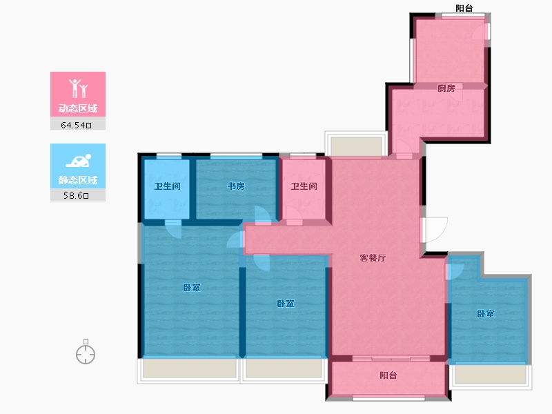 浙江省-温州市-中梁荣安都会森林-109.00-户型库-动静分区